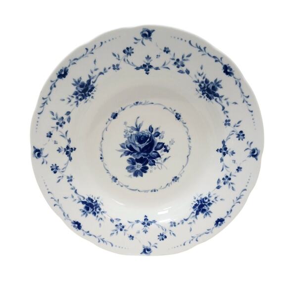 1940s Hoya China 9" Soup Plate Blue Flowers Japan Porcelain Floral Replacement - Picture 8 of 16